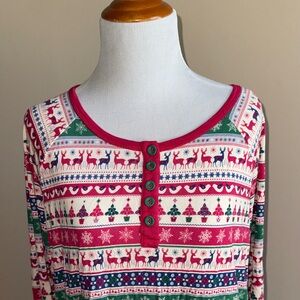 Matilda Jane Women’s Heart to Heart Merry Pajama Top - Size Lg